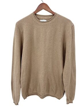 WELLEN Sweater Grain Huckberry Organic Cotton Cashmere Roll Neck Tan